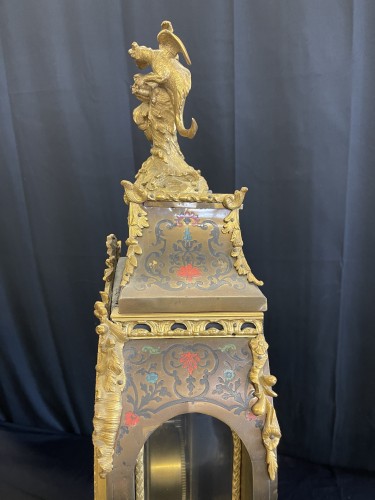 Antiquités - Cartel et sa console d'époque Louis XV, signé Bailly l'Ainé à Paris