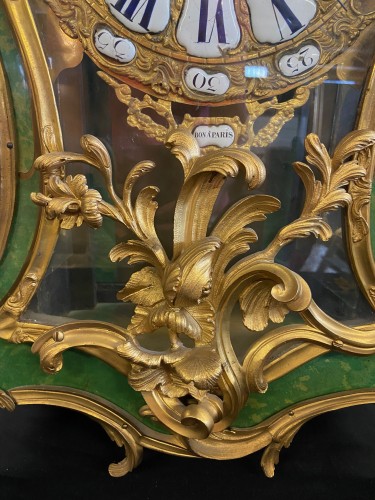 XVIIIe siècle - Cartel et sa console d'époque Louis XV, signé " Bon à Paris "