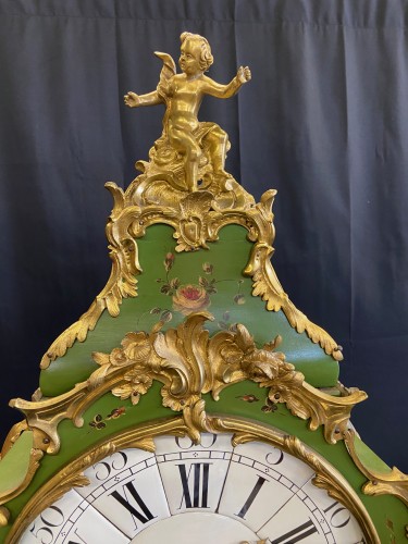 XVIIIe siècle - Cartel et sa console d'époque Louis XV, signé " Etienne Lenoir à Paris "