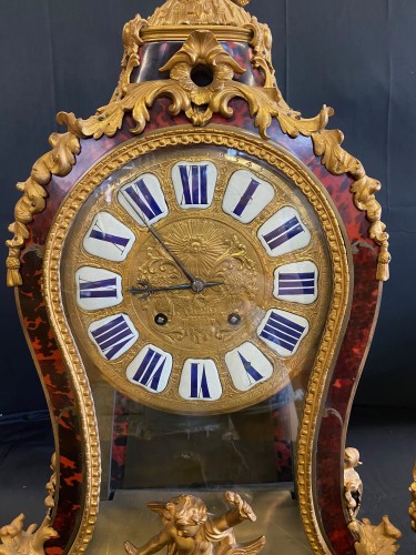 Horlogerie Cartel - Cartel et sa console d'époque Louis XV, signé " G. J. Champion à Paris "
