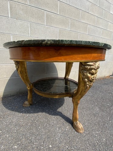 Mobilier Table & Guéridon - Guéridon tripode plateau en marbre vert, XIXe siècle
