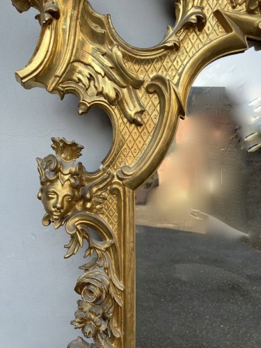  - Console et son miroir en bois doré, Rome, XVIIIe siècle