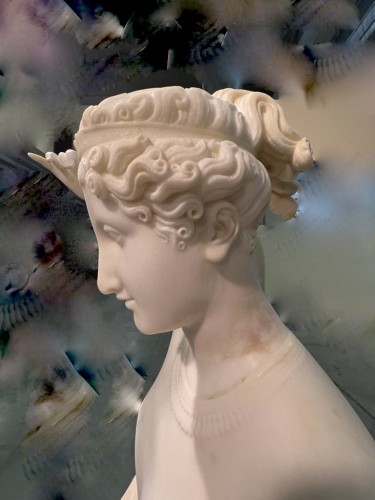 XIXe siècle - Hébé ou Ebe, marbre blanc d'après Antonio Canova