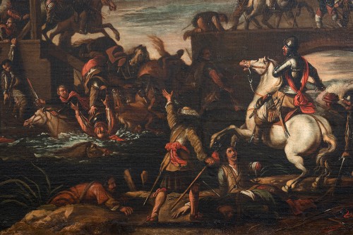 Battle scene - 17th century Lombard school - Paintings & Drawings Style 