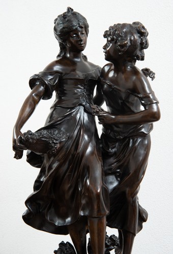 Couple de jeunes filles - Auguste Moreau (1834-1917) - Sculpture Style 