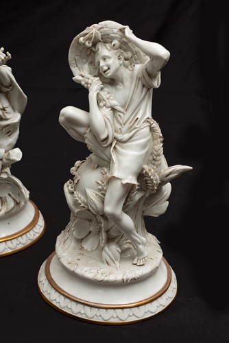 XIXe siècle - Porcelaine de Capodimonte, Les 4 saisons signées Roberto Brambilla