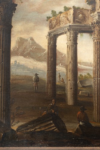 Tableaux et dessins Tableaux XVIIe siècle - Capriccio architectural - Rome 19e siècle