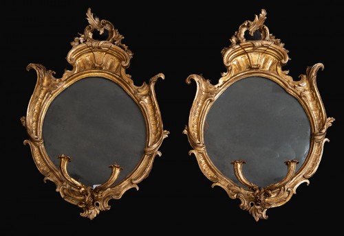 XVIIIe siècle - Paires de miroirs napolitains du 18e siècle