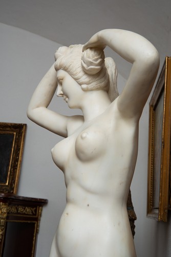 Grande sculpture en marbre blanc - Rome XIXe siècle - Sculpture Style 