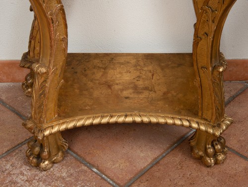 Console génoise Louis XV en bois doré et sculpté - Borrelli Antichita