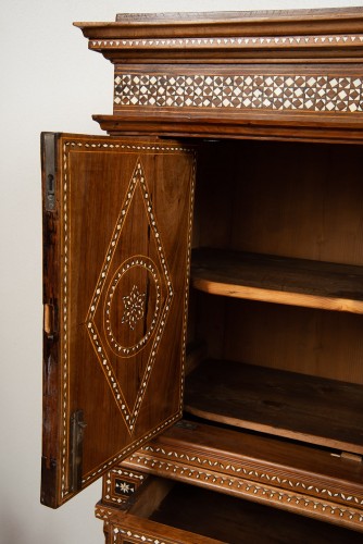 Furniture  - 19th century walnut and bone cabinet