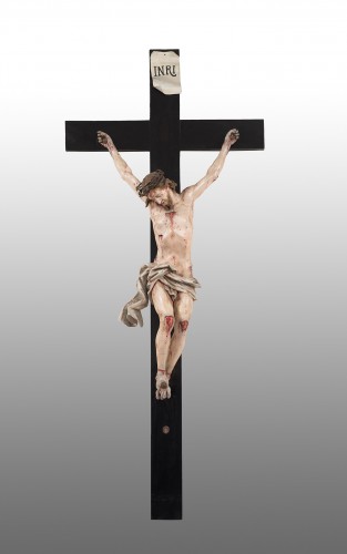 Christ napolitain du 18e siècle en bois polychromé - Art sacré, objets religieux Style 