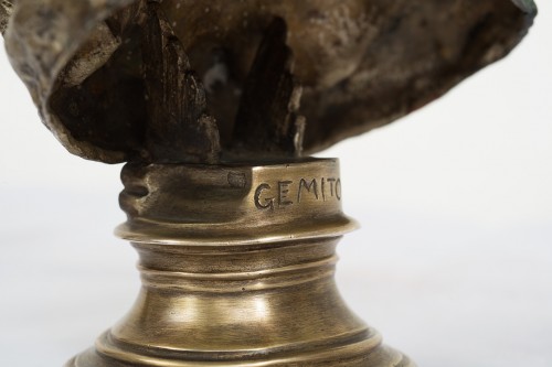 Paire de de bustes en argent signés Gemito, Naples début du 20e siècle - Argenterie et Orfèvrerie Style 