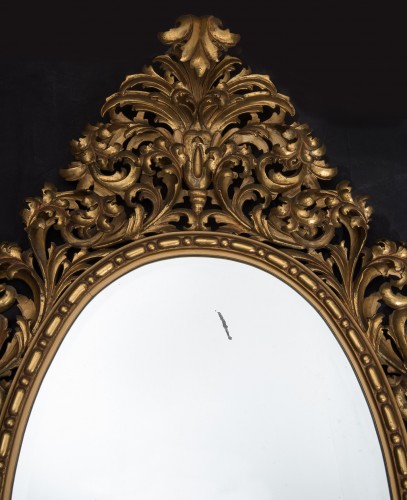 Miroir florentin en bois doré et sculpté - Miroirs, Trumeaux Style 
