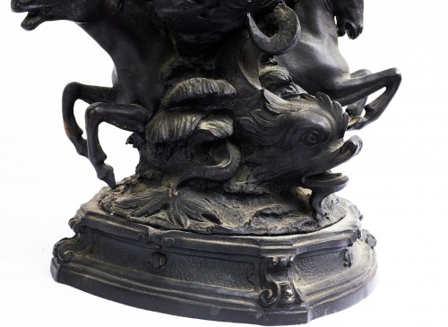 Sculpture Sculpture en Bronze - Le triomphe de Neptune Signé Avolio 19e siècle