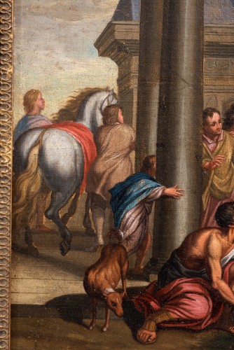 Tableaux et dessins Tableaux XVIIIe siècle - Tableau ancienne Jésus à la maison de Jaïrus - Rome 18e Siècle