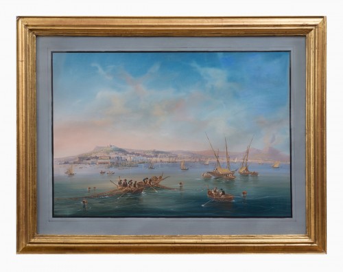 View of Naples - Gouache 19th century