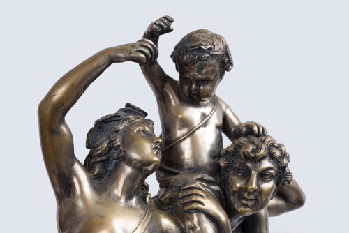 Groupe en bronze argenté représentant le triomphe de bacchus XIX siècle - Sculpture Style 