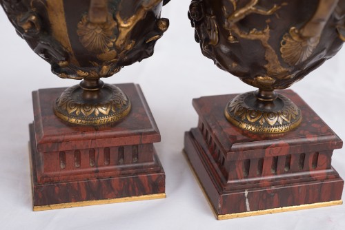 Paire de cassolettes signées Barbedienne XIX siècle - Objet de décoration Style 
