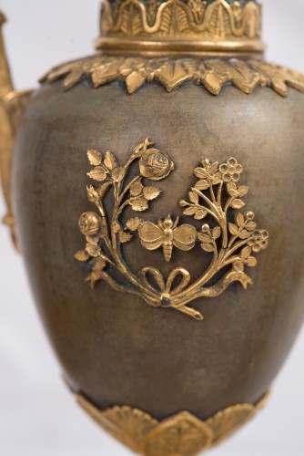 Objet de décoration Cassolettes, coupe et vase - Paire de vases couverts formant bougeoirs, époque Charles X