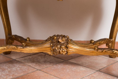 Table en bois doré sculpté, fin 19 siècle - Borrelli Antichita