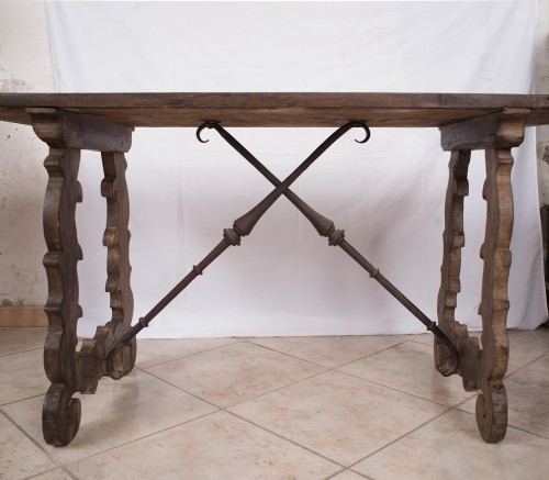Table de réfectoire en noyer massif, Toscane XVIIIe siècle - Mobilier Style 