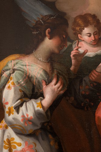 Tableaux et dessins  - Le mariage mystique de Sainte Catherine - Naples 18e siècle