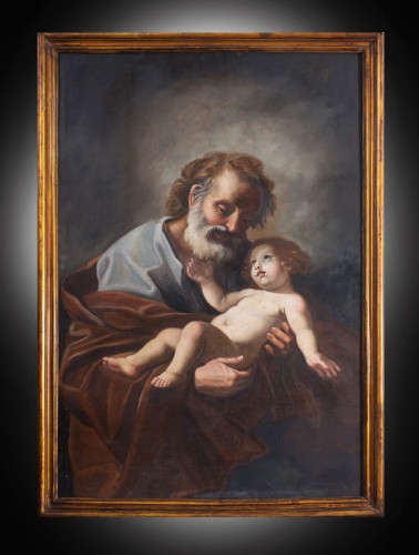 Saint Joseph à l'Enfant - Naples XVIIIe siècle - Tableaux et dessins Style 