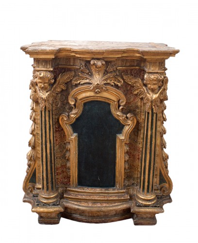 Tabernacle en bois doré et sculpté - Italie, Rome XVIIe siècle