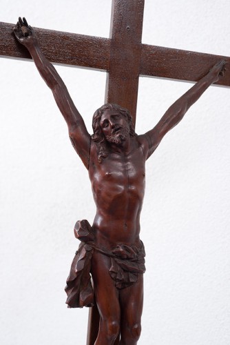 Crucifix en bois de tilleul - Naples XVIIIe siècle - Art sacré, objets religieux Style 