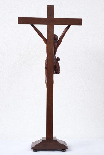 Art sacré, objets religieux  - Crucifix en bois de tilleul - Naples XVIIIe siècle