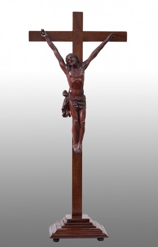 Crucifix en bois de tilleul - Naples XVIIIe siècle - Borrelli Antichita