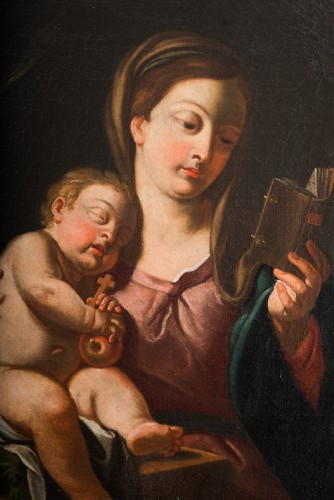 Vierge à l'Enfant - Naples fin XVIIIe siècle - Tableaux et dessins Style 