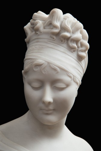 Buste en marbre de Madame Récamier, France 19e siècle - Sculpture Style 