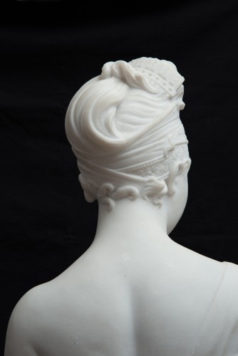 XIXe siècle - Buste en marbre de Madame Récamier, France 19e siècle