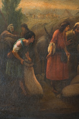 Scène de la découverte de la coupe volée dans le sac de Benjamin - du 19e Siècle - Borrelli Antichita