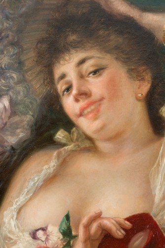 femme à moitié nue signée "Montuori" - Borrelli Antichita
