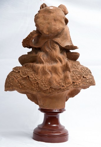 Buste de femme en terre cuite, 19e siècle - 
