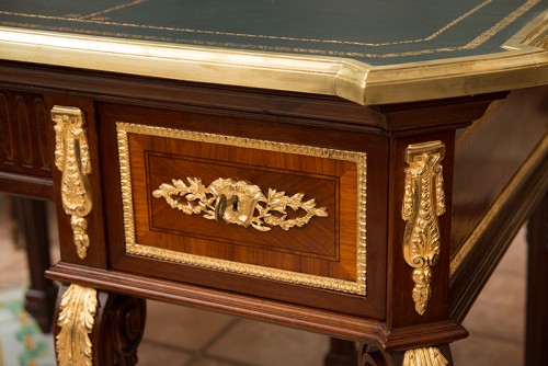Napoleon III desk in precious exotic woods - Furniture Style 