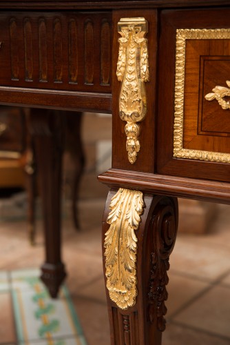Antiquités - Napoleon III desk in precious exotic woods