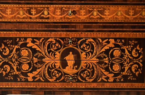 Furniture  - 18th Century, Neoclassical Italian Inlay Wood Chest of Drawers 