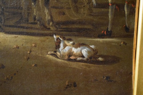 Tableaux et dessins Tableaux XVIIe siècle - Scène de chasse, peintre hollandais de la fin du XVIIe siècle