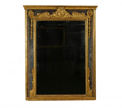 18th century, Italian Louis XIV Carved Giltwood Mirror
