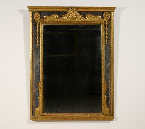 18th century, Italian Louis XIV Carved Giltwood Mirror - Mirrors, Trumeau Style Louis XIV