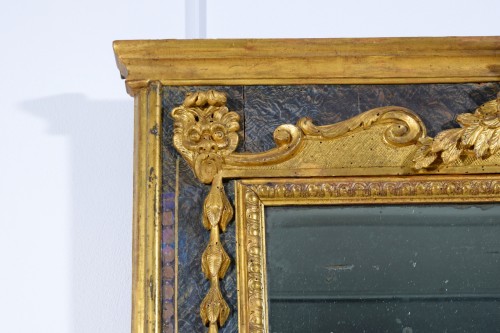 18th century, Italian Louis XIV Carved Giltwood Mirror - Louis XIV