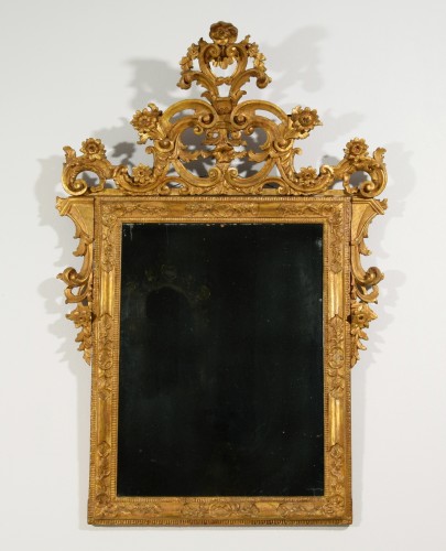 Mirrors, Trumeau  - 18th century, Venetian Baroque Giltwood Mirror 