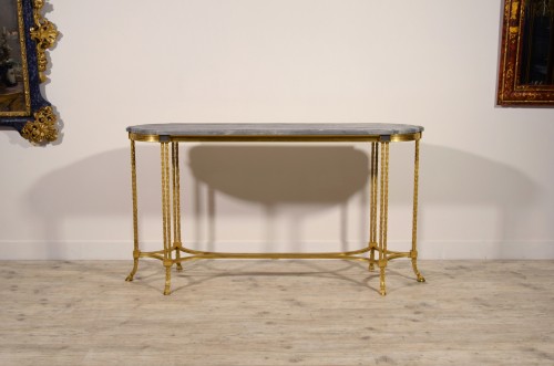 Furniture  - Centre console table in gilded bronze, Maison Bagues, France, 20th century