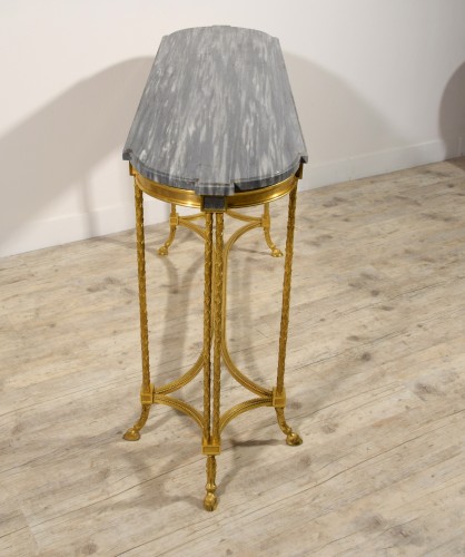  - Centre console table in gilded bronze, Maison Bagues, France, 20th century