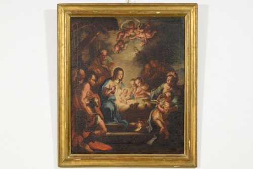 Tableaux et dessins Tableaux XVIIIe siècle - Adoration des pasteurs, Disciple de Sebastiano Conca, première moitié XVIIIe siècle