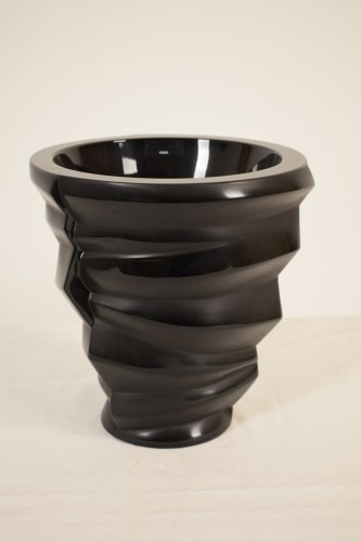 Verrerie, Cristallerie  - Lalique France -  Vase en cristal noir Dixie Black Collection